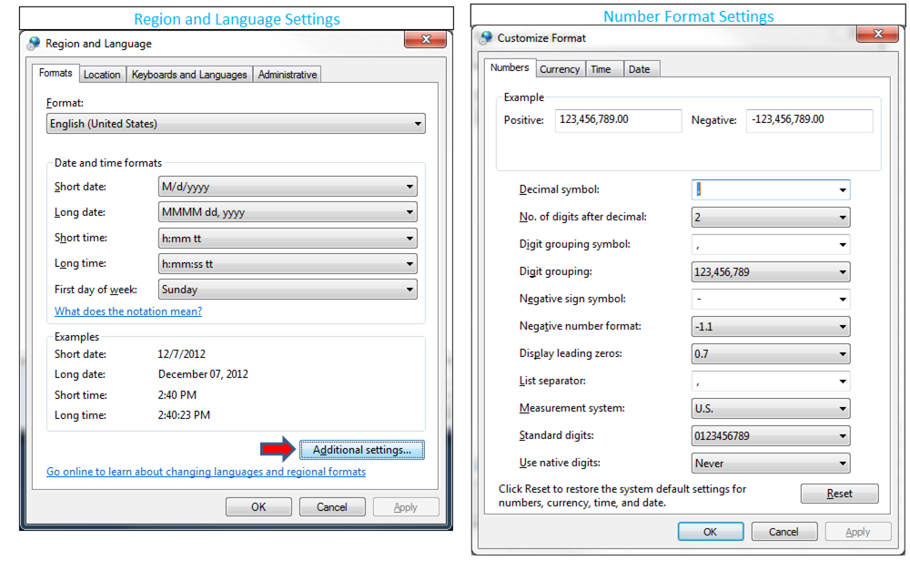 region and language settings in windows 7